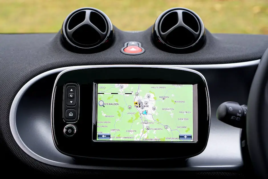 Image of a car with a GPS device on its screen