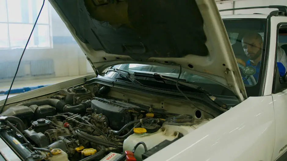 A mechanic checking a car engine