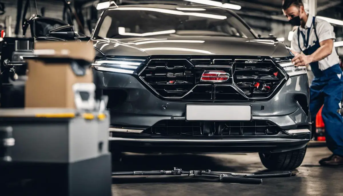 Image of a control technique inspection being performed on a car