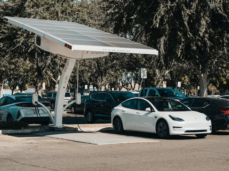 Illustration of different electric cars charging at a charging station