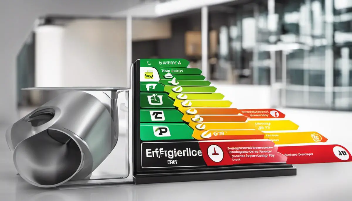 An image showing the energy label of a product, representing its energy efficiency.