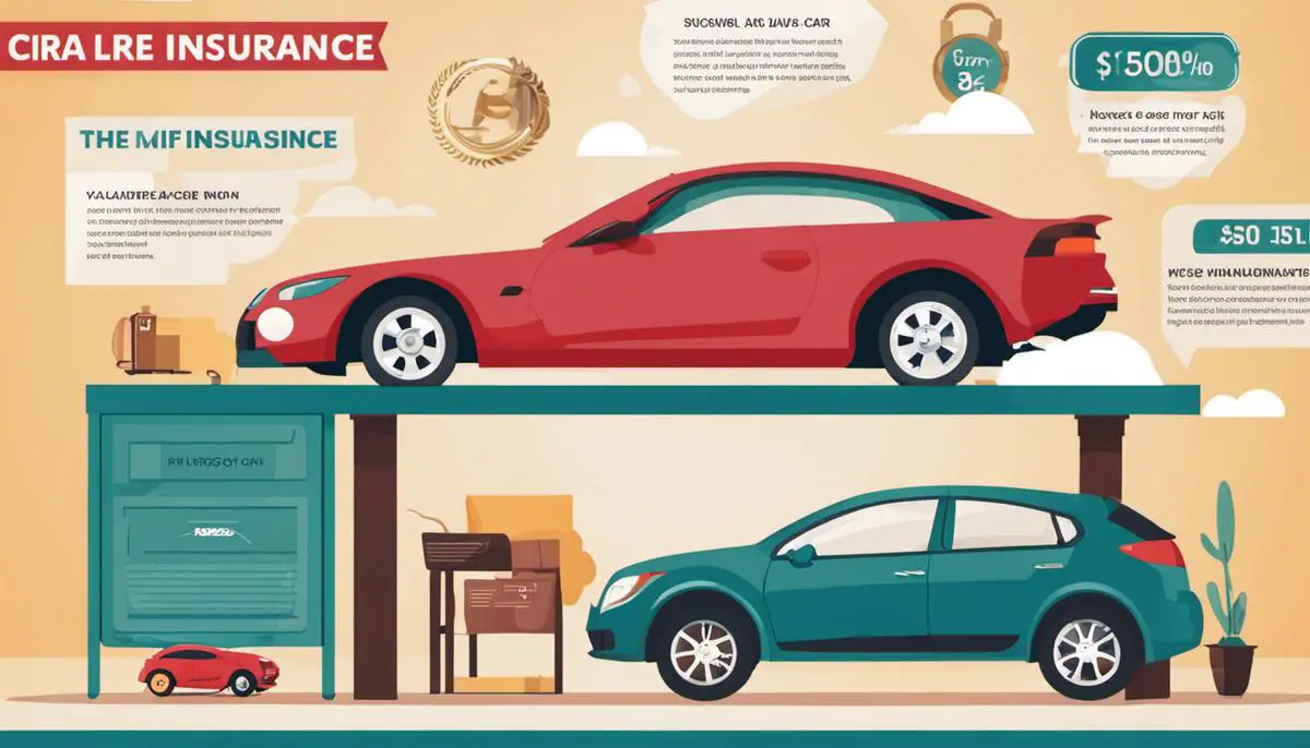 Illustration of various factors that influence the cost of car insurance.