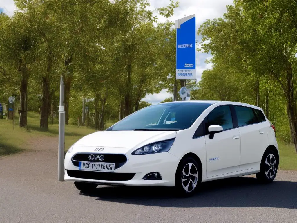 Image of a rental car with the text 'location de voiture' written on it, representing car rental.