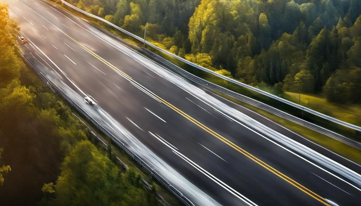 Illustration de radars de vitesse mesurant la vitesse des véhicules sur la route