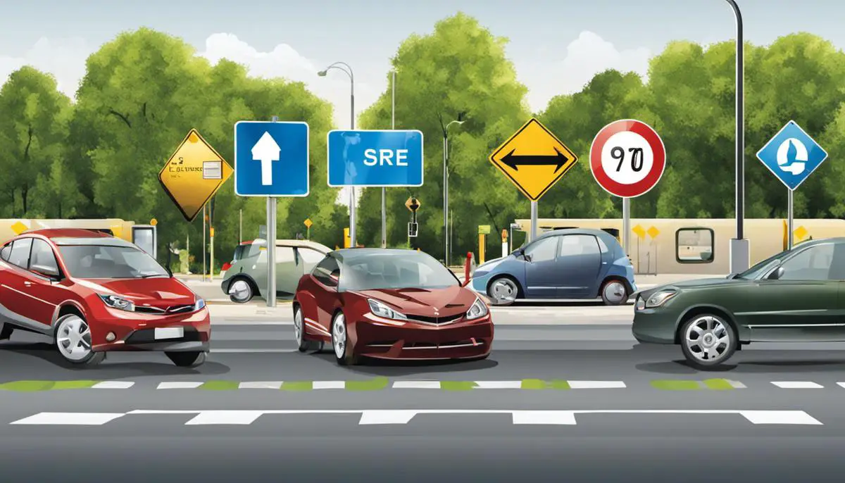 Illustration of traffic signs and rules