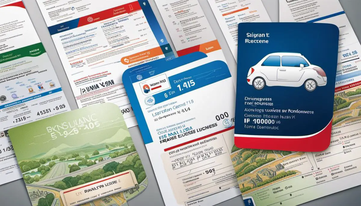 Illustration of different types of driving licenses in France, including cars, motorcycles, and heavy vehicles.